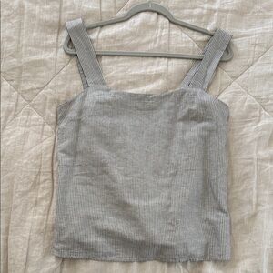 J Crew - Striped Square-Neck Tank Top in Black and White